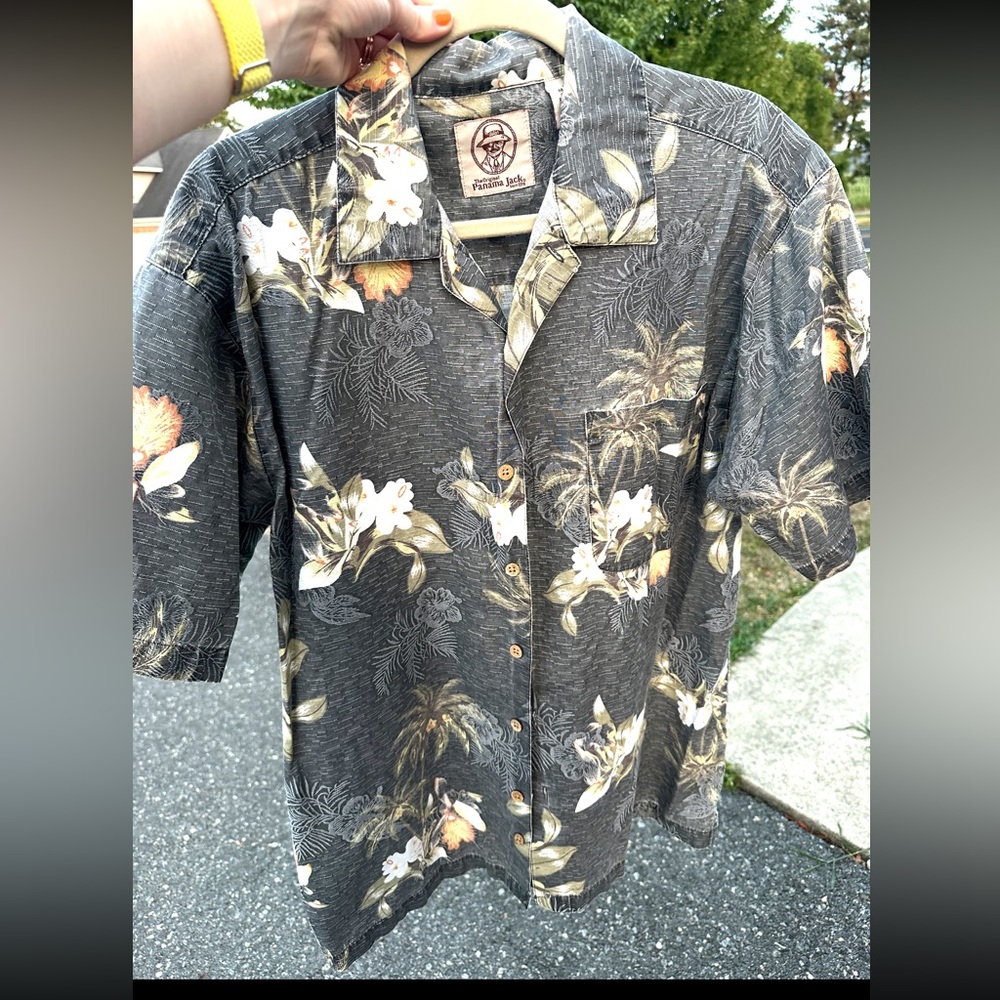 Vintage Panama Jack Button Down Hawaiian Shirt Large 💗
